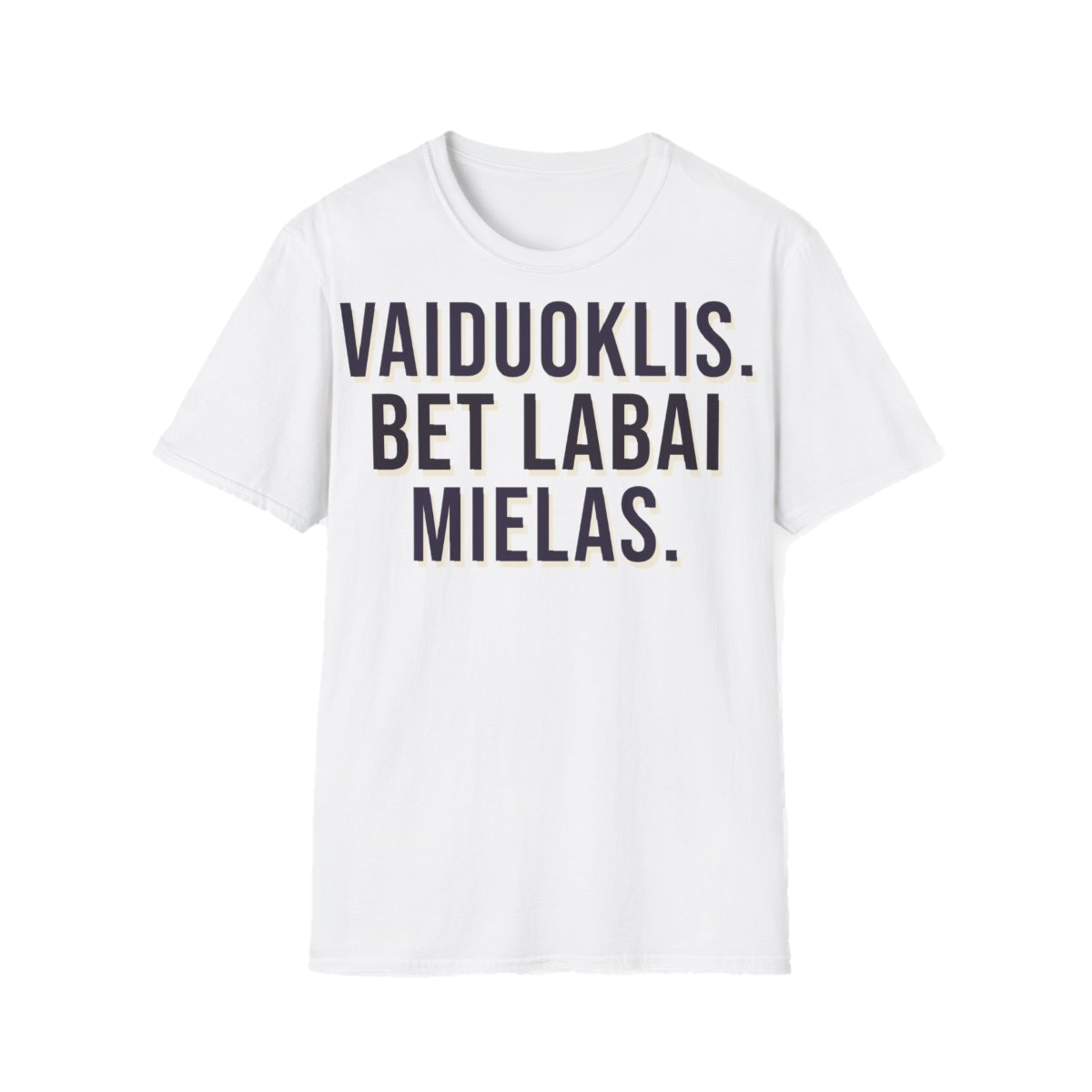 Marškinėliai „Vaiduoklis. Bet labai mielas.“ – balta