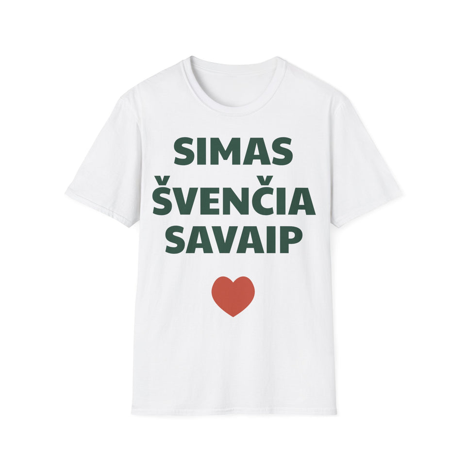 Simas švenčia savaip — Marškinėliai, spauda priekyje