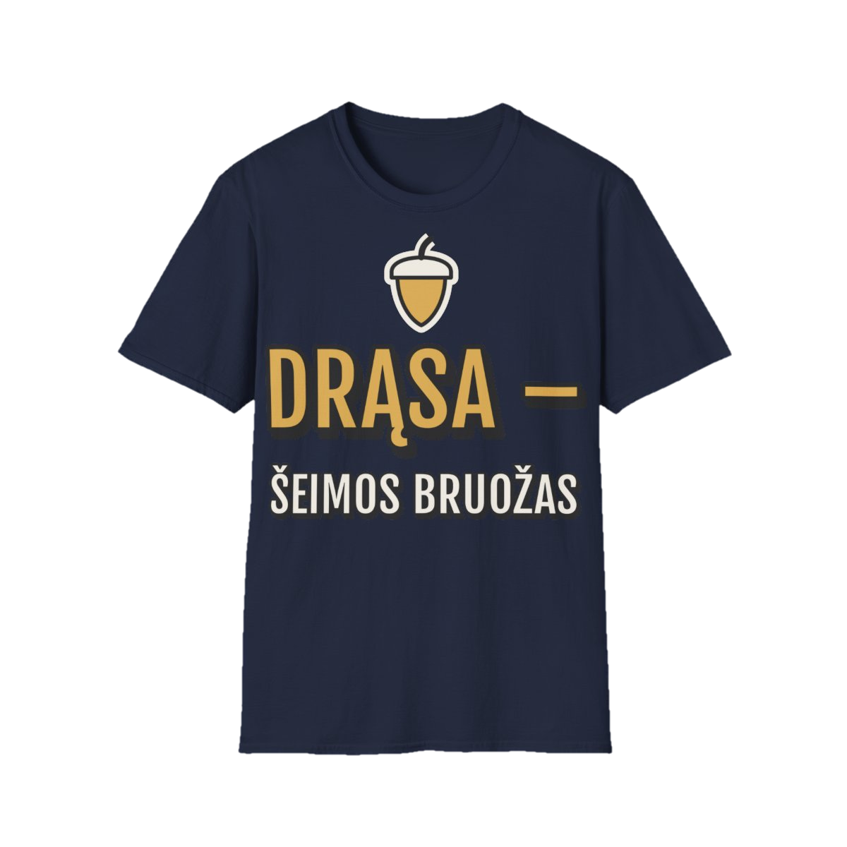 Marškinėliai „Drąsa – šeimos bruožas“ – tamsiai mėlyna