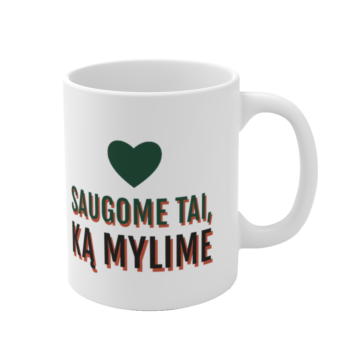 Puodelis „Saugome tai, ką mylime“ – vaizdas 1