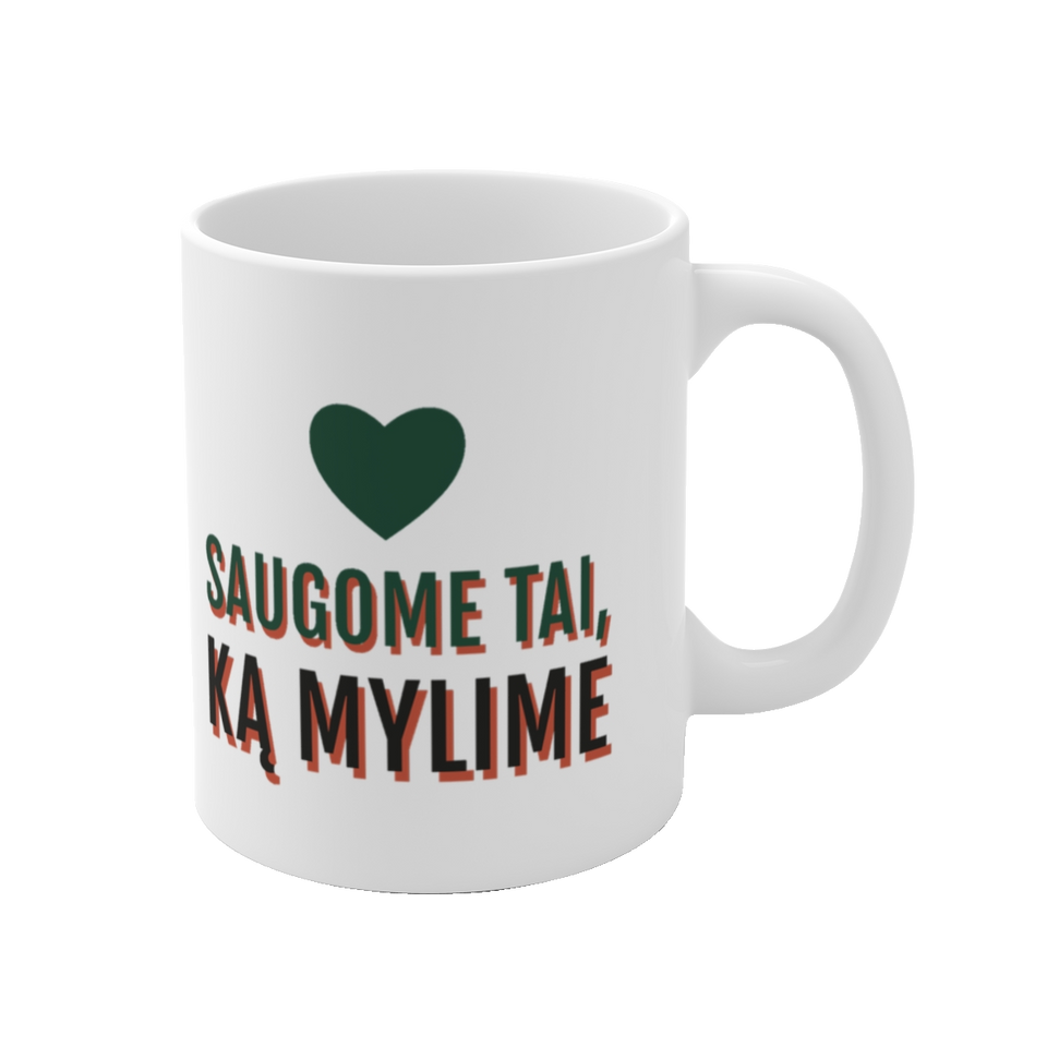 Puodelis „Saugome tai, ką mylime“ – vaizdas 1