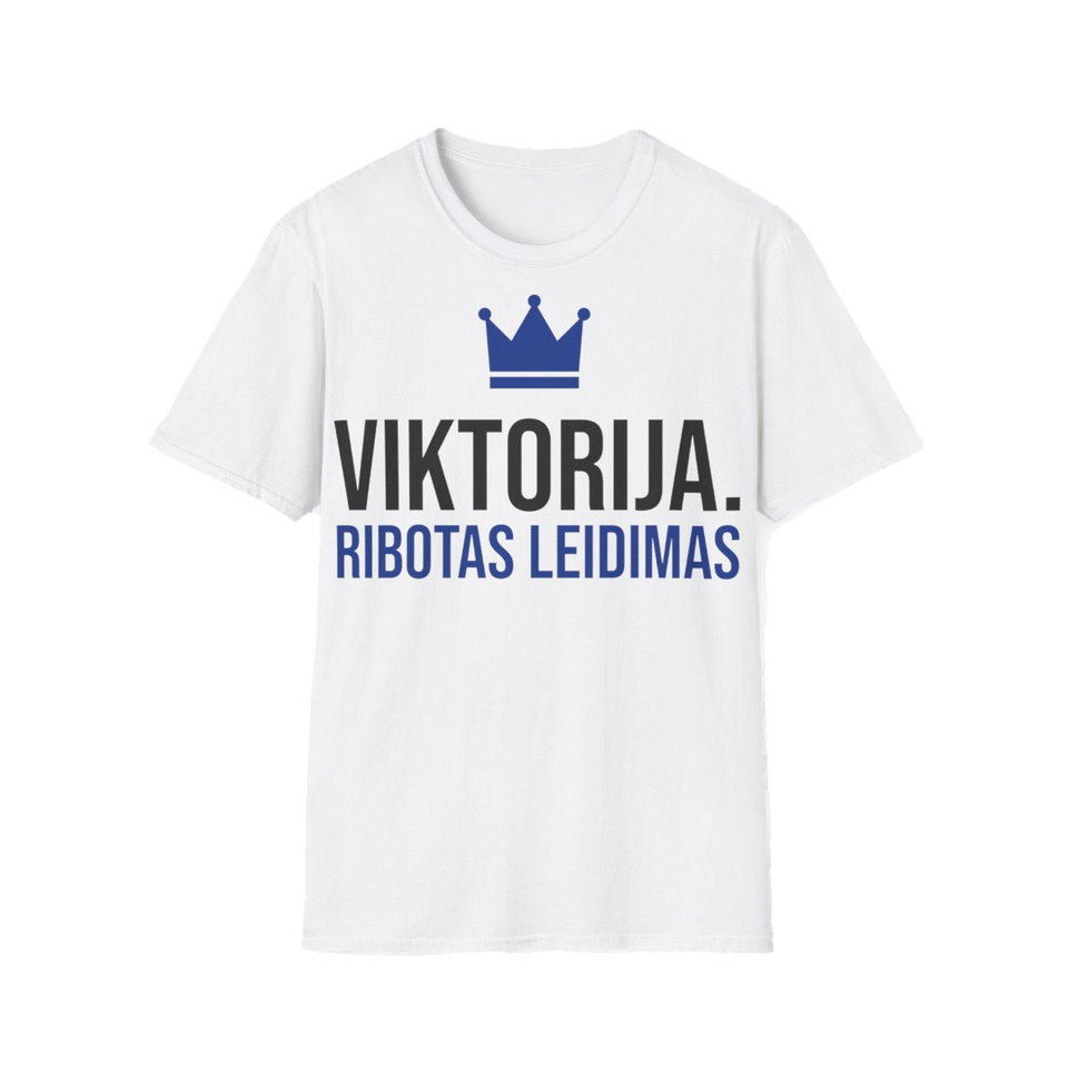 Marškinėliai „Viktorija. Ribotas leidimas“ – balta