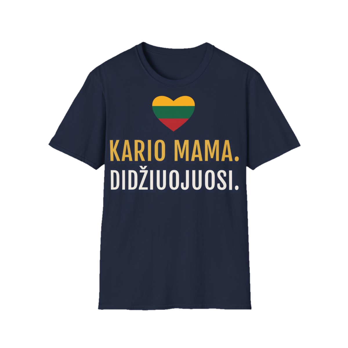 Marškinėliai „Kario mama. Didžiuojuosi.“ – tamsiai mėlyna