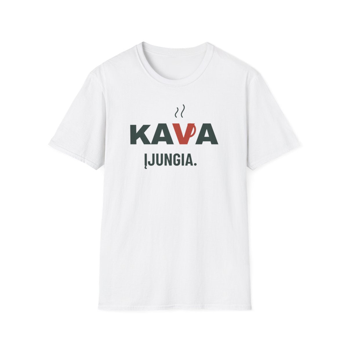 Marškinėliai „Kava įjungia“ – Gildan 64000 gaminio vaizdas 1
