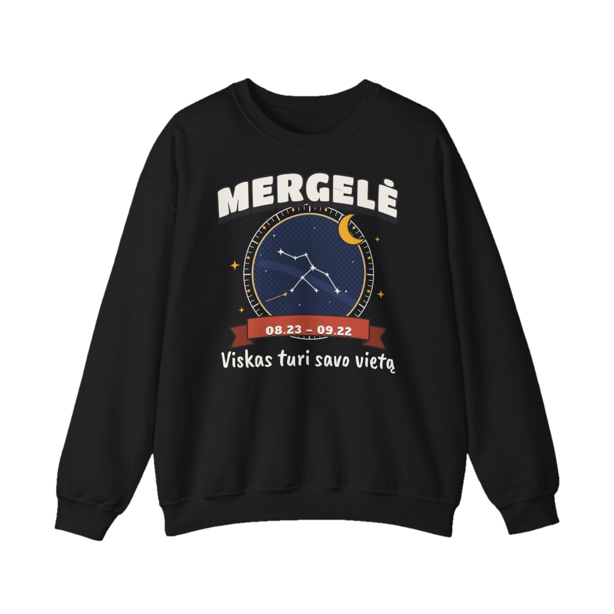 Džemperis „Mergelė: Viskas turi savo vietą“ – juoda