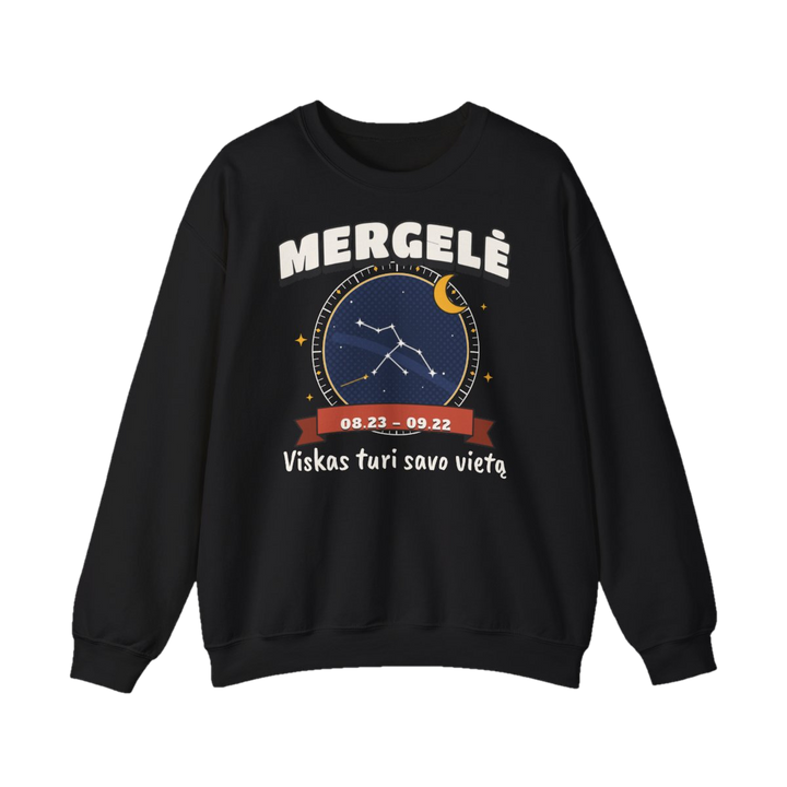 Džemperis „Mergelė: Viskas turi savo vietą“ – juoda