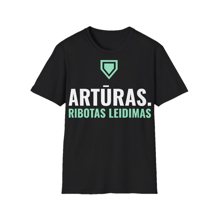 Marškinėliai „Artūras. Ribotas leidimas“ – juoda