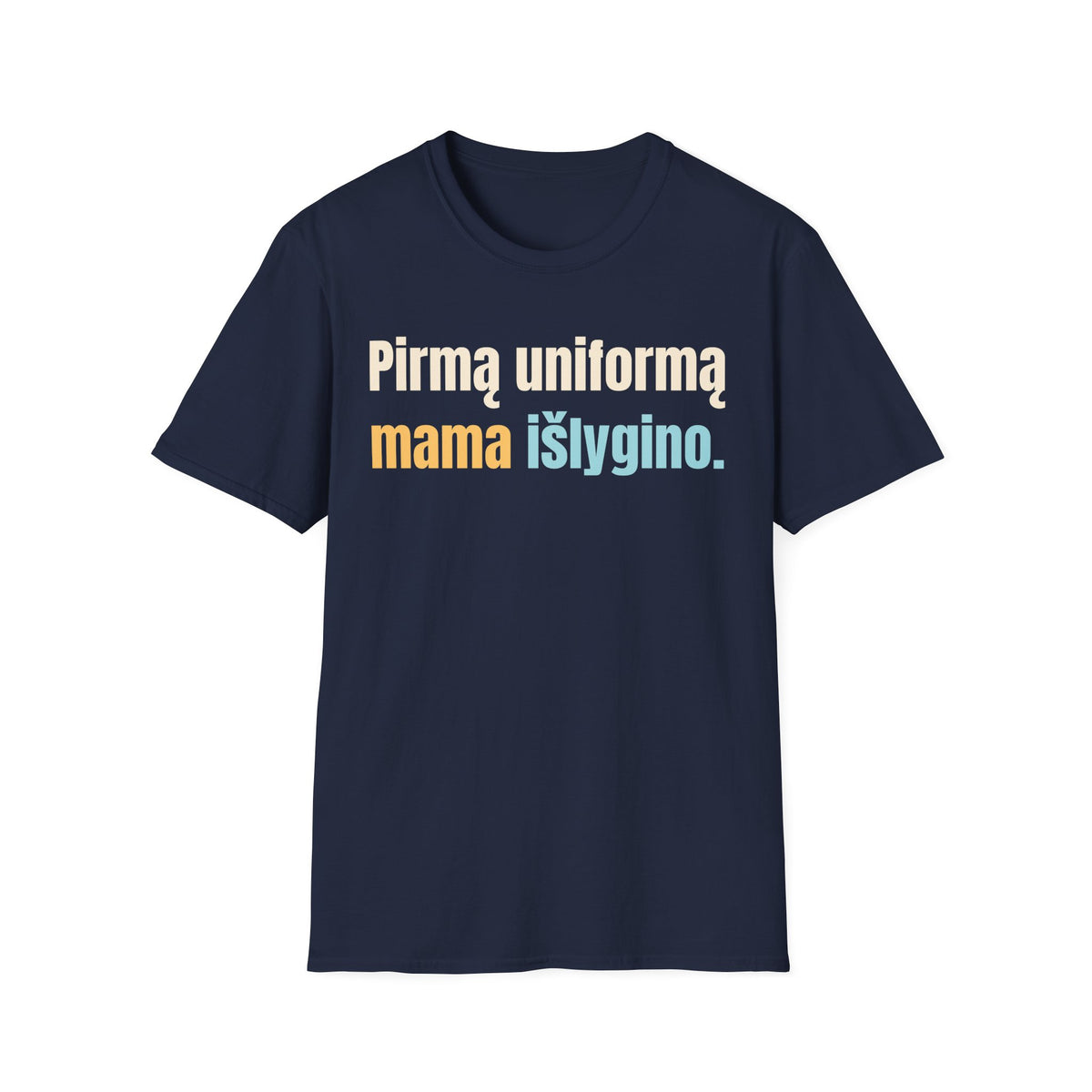 Pirmą uniformą mama išlygino.