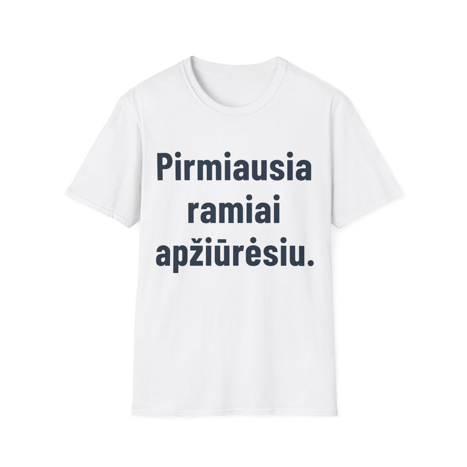 Pirmiausia ramiai apžiūrėsiu.