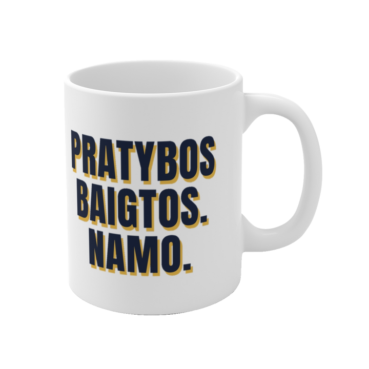 Pratybos baigtos. Namo.