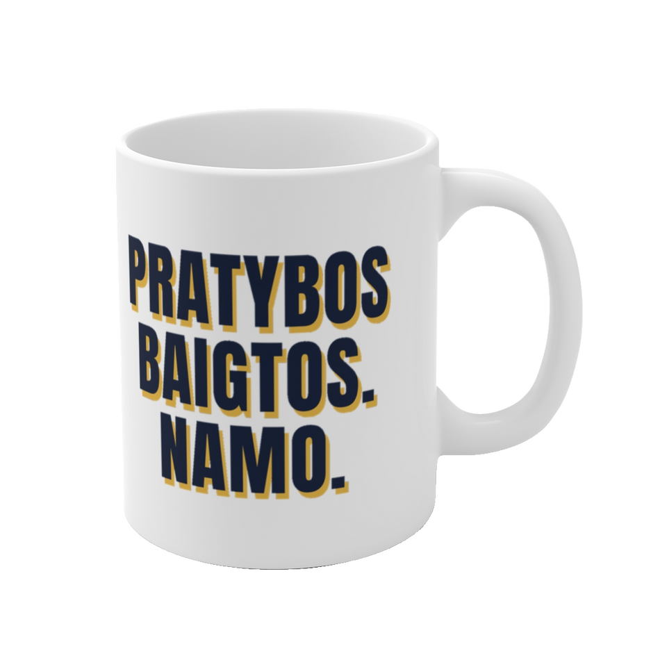 Puodelis „Pratybos baigtos. Namo.“ – vaizdas 1