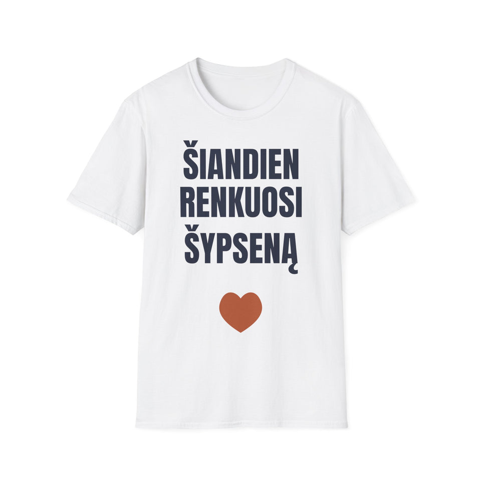 Šiandien renkuosi šypseną — Marškinėliai, spaudos vaizdas