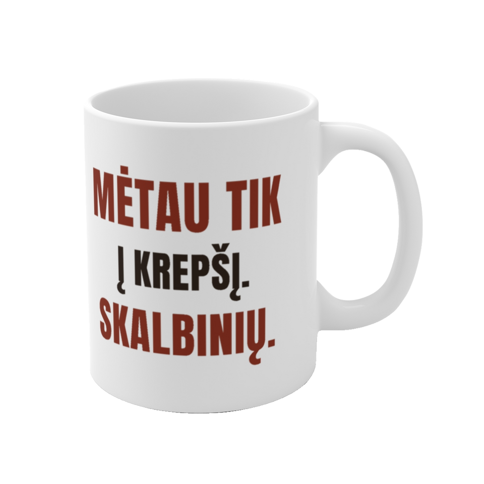 Puodelis „Mėtau tik į krepšį. Skalbinių.“ – vaizdas 1