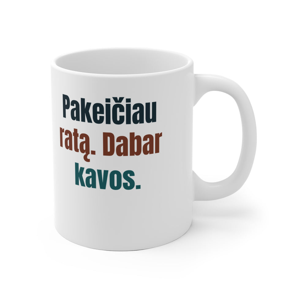 Pakeičiau ratą. Dabar kavos.