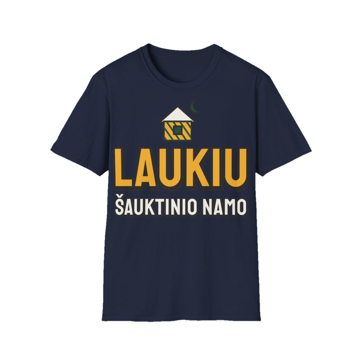 Marškinėliai „Laukiu šauktinio namo“ – tamsiai mėlyna