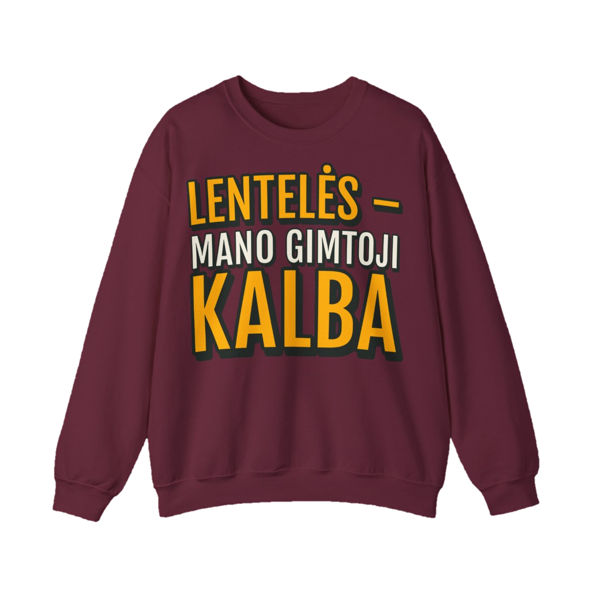 Džemperis „Lentelės – mano gimtoji kalba“ – bordo