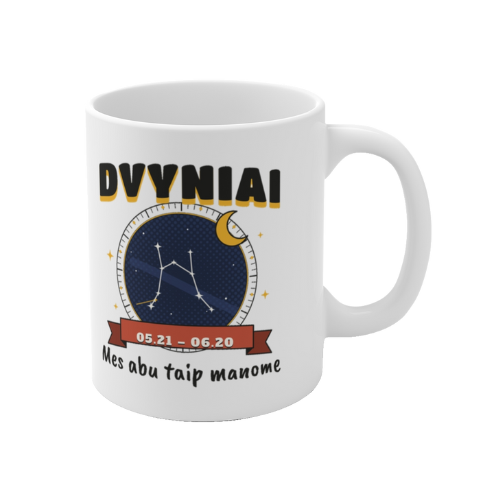 Puodelis „Dvyniai: Mes abu taip manome“ – vaizdas iš dešinės