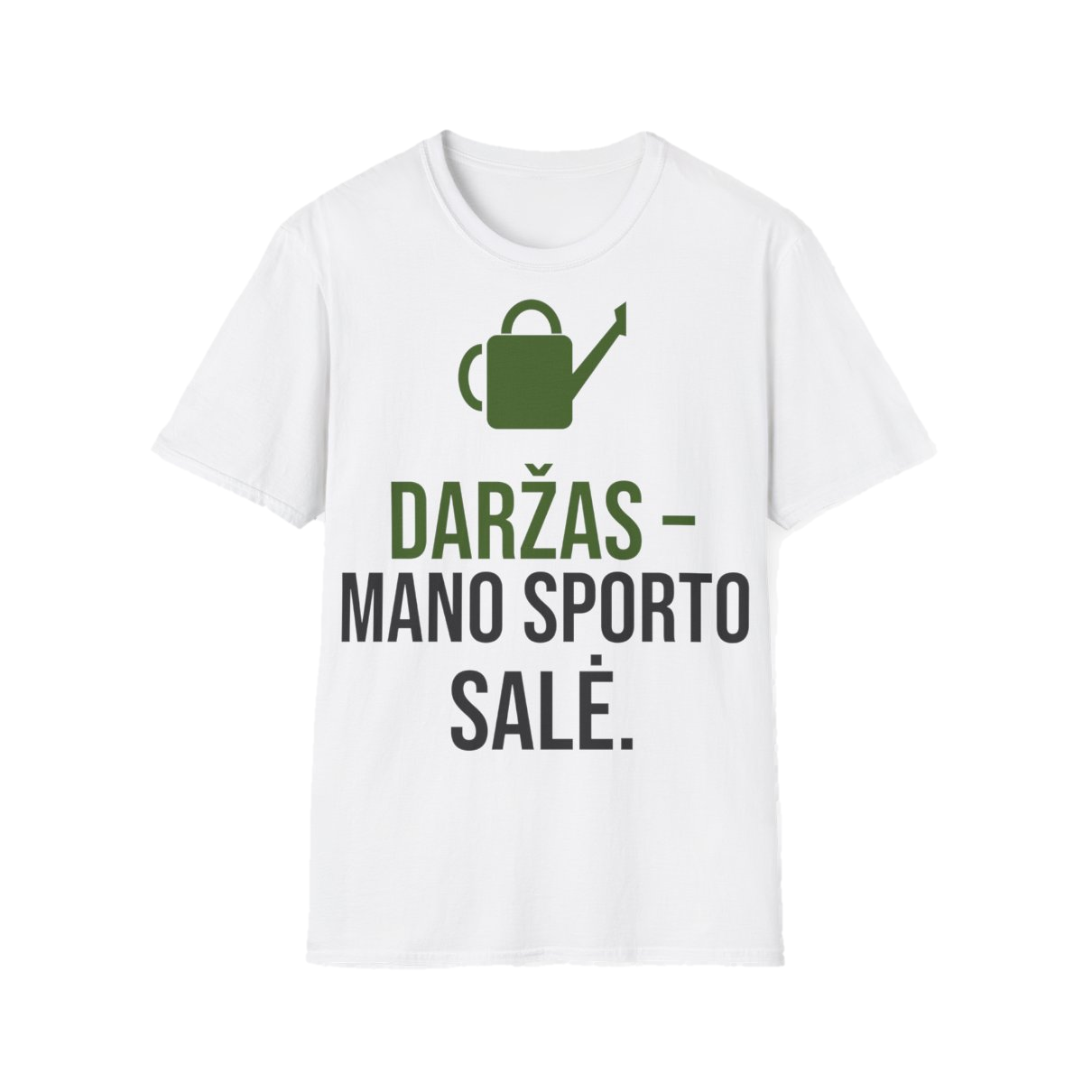 Marškinėliai „Daržas – mano sporto salė“ – balta