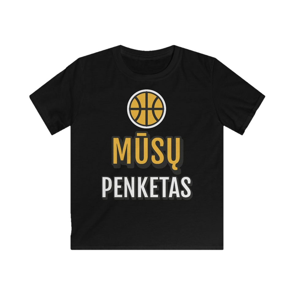 Mūsų penketas (vaikiški) – Vaikiški marškinėliai „Mūsų penketas“ – juoda