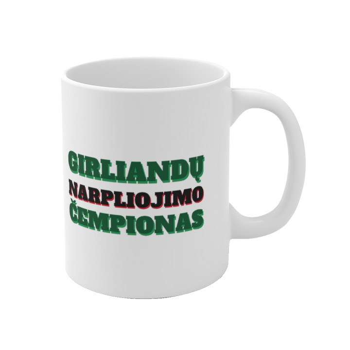 Puodelis „Girliandų narpliojimo čempionas“ – vaizdas 1