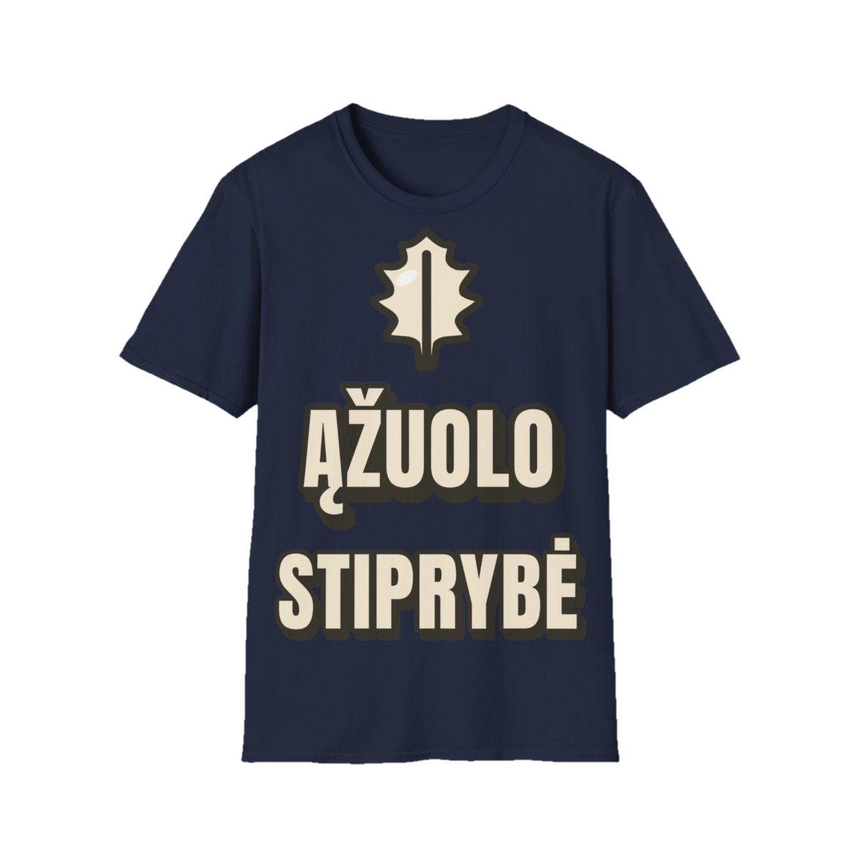 Marškinėliai „Ąžuolo stiprybė“ – tamsiai mėlyna