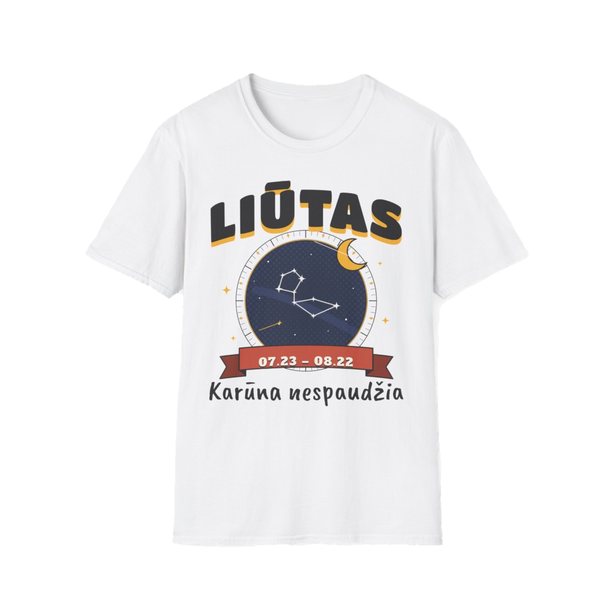 Marškinėliai „Liūtas: Karūna nespaudžia“ – balta