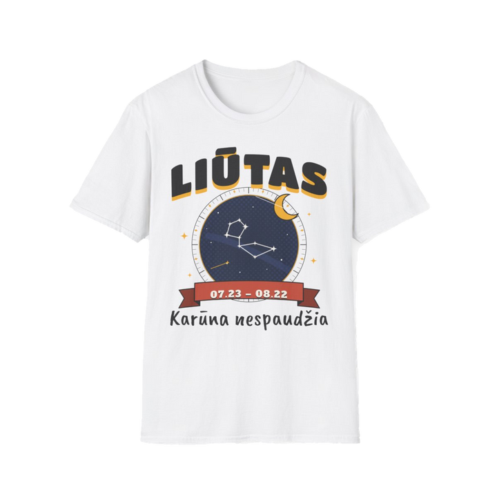 Marškinėliai „Liūtas: Karūna nespaudžia“ – balta