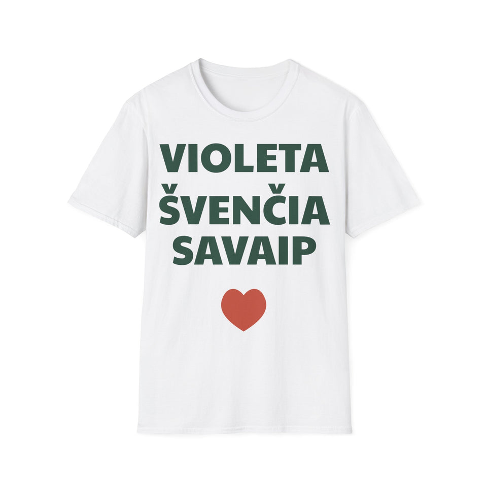 Violeta švenčia savaip — Marškinėliai, spauda priekyje