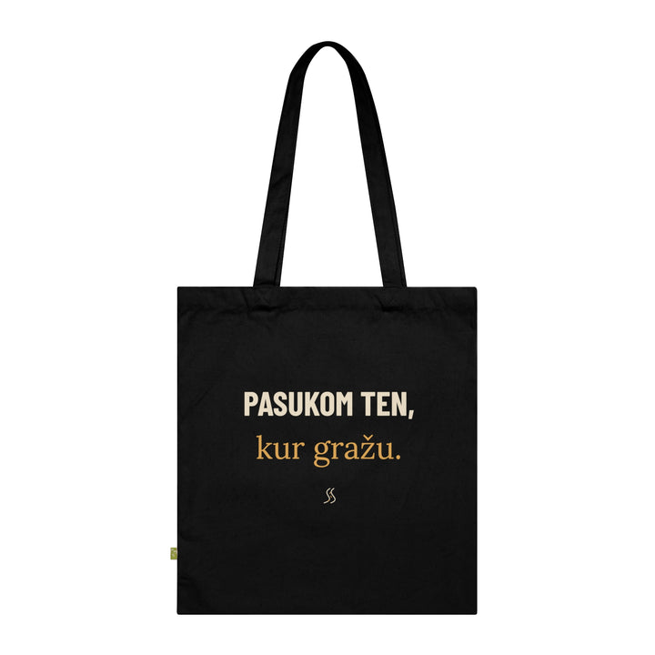 Medžiaginis krepšys „Pasukom ten, kur gražu“ – Westford Mill W801 gaminio vaizdas 1