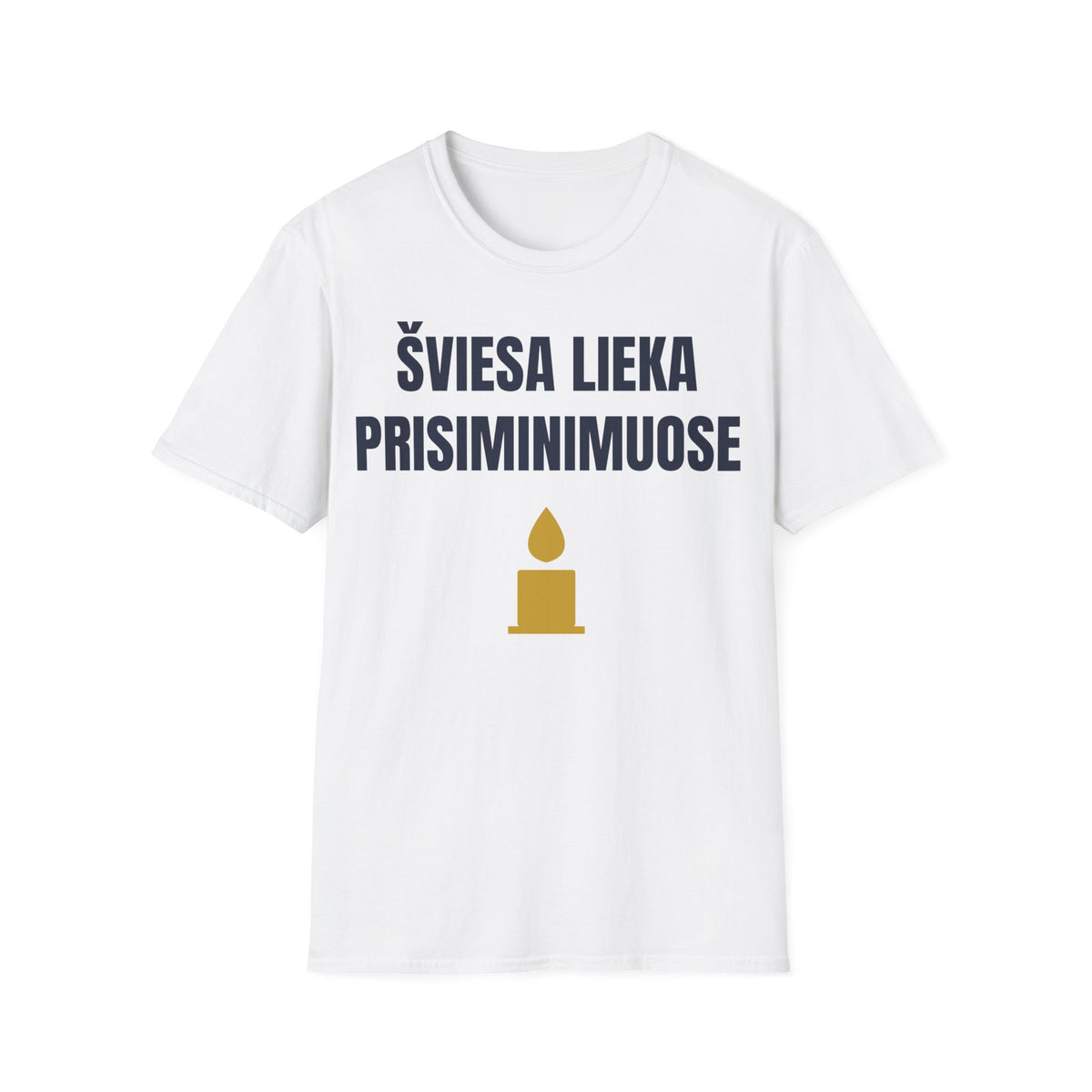 Šviesa lieka prisiminimuose — Marškinėliai, spauda priekyje
