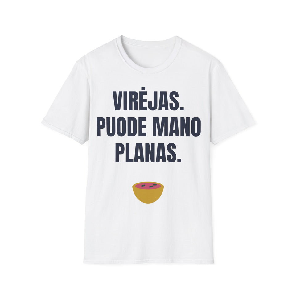 Virėjas. Puode mano planas. — Marškinėliai, spauda priekyje