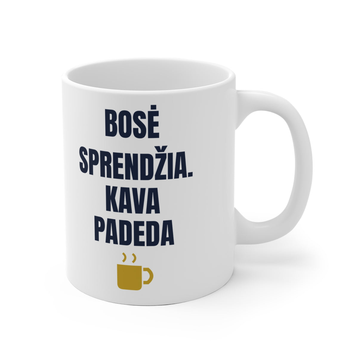 Bosė sprendžia. Kava padeda — Puodelis, spaudos pusė