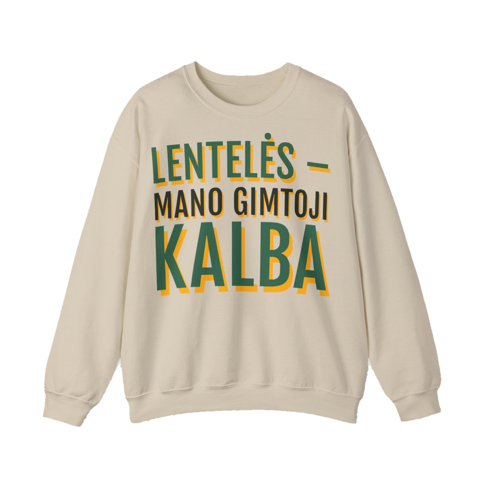 Džemperis „Lentelės – mano gimtoji kalba“ – smėlinė