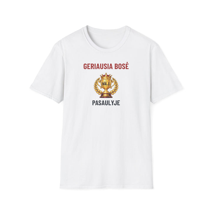 Marškinėliai „Geriausia bosė pasaulyje“ – Balta