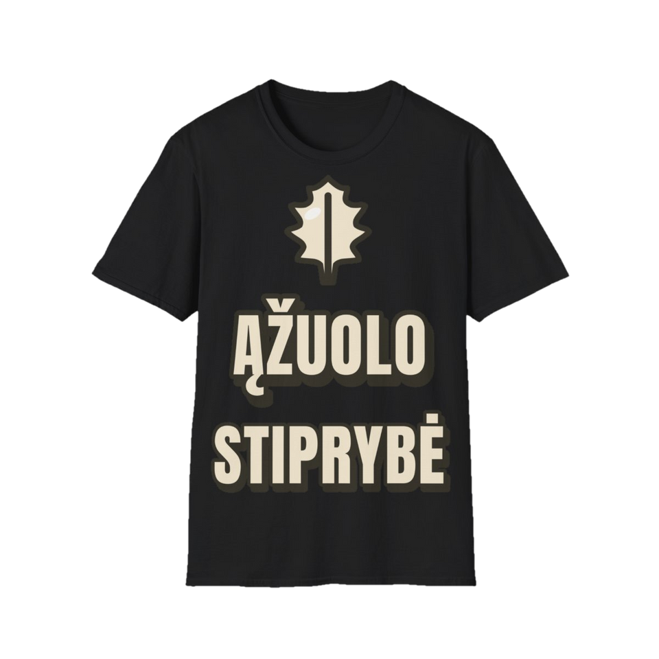 Marškinėliai „Ąžuolo stiprybė“ – juoda