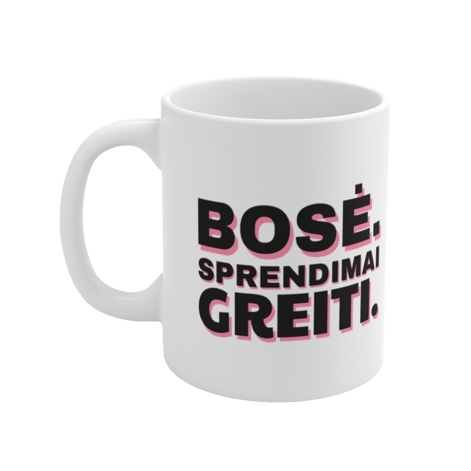 Puodelis „Bosė. Sprendimai greiti.“ – vaizdas 2