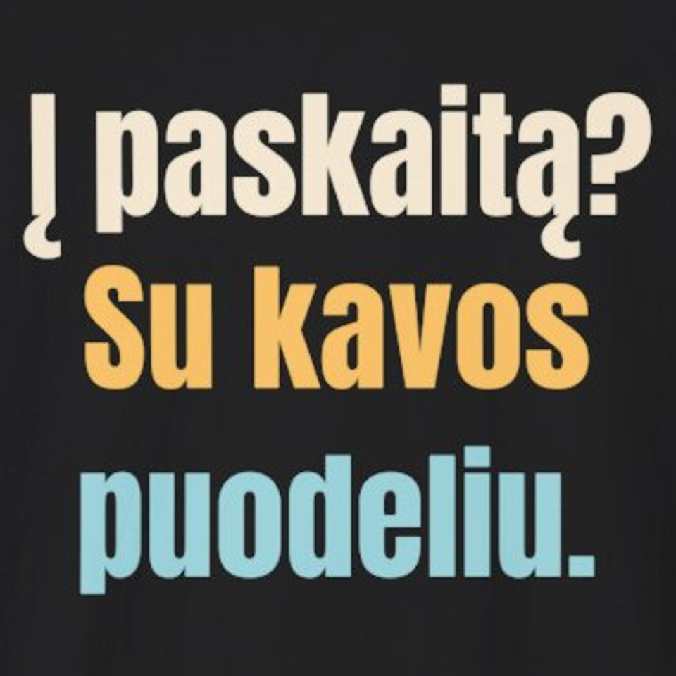 Į paskaitą? Su kavos puodeliu. – marškinėliai, spaudos vaizdas