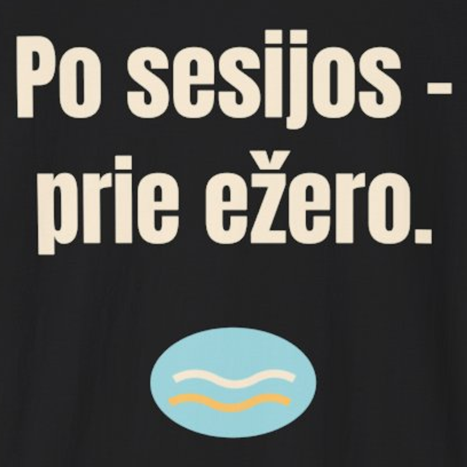 Po sesijos – prie ežero. – marškinėliai, spaudos vaizdas