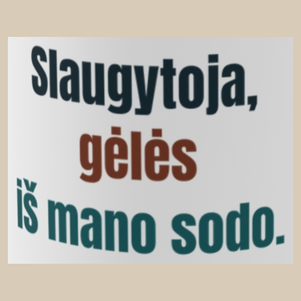 Slaugytoja, gėlės iš mano sodo. – puodelis, spaudos vaizdas