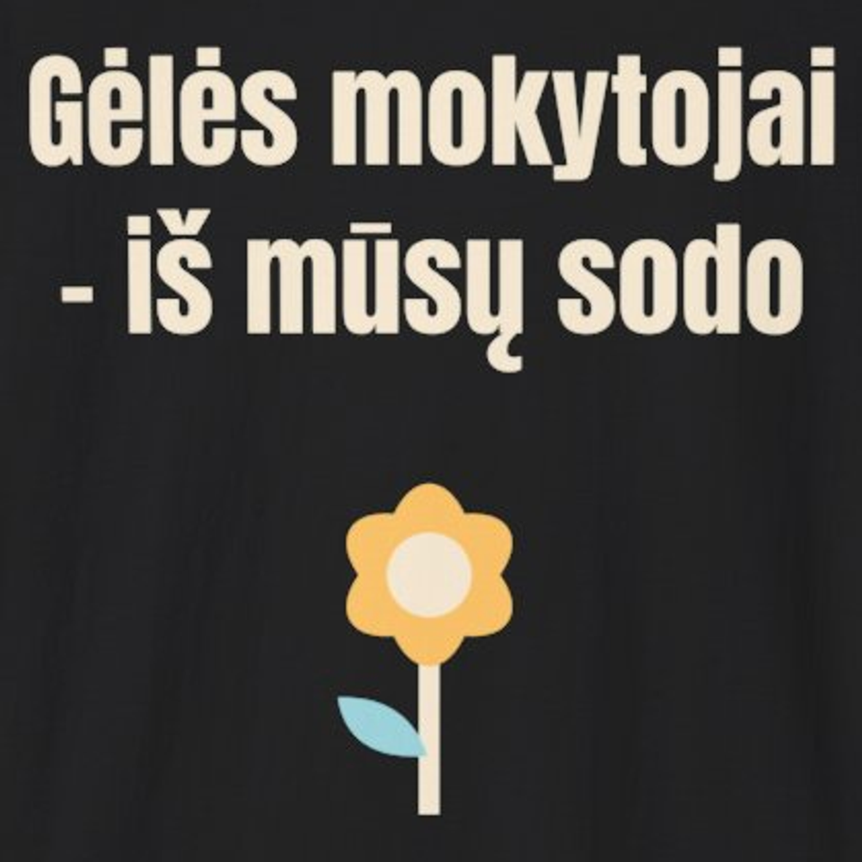 Gėlės mokytojai – iš mūsų sodo – marškinėliai, spaudos vaizdas