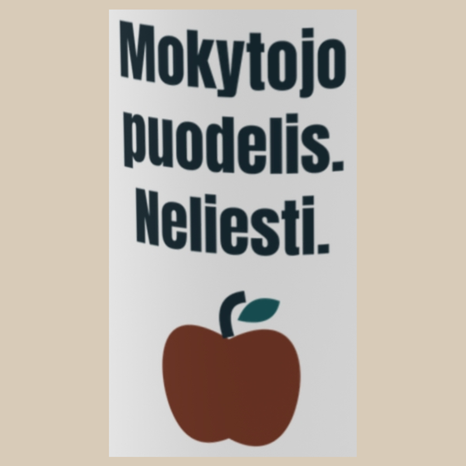 Mokytojo puodelis. Neliesti. – puodelis, spaudos vaizdas
