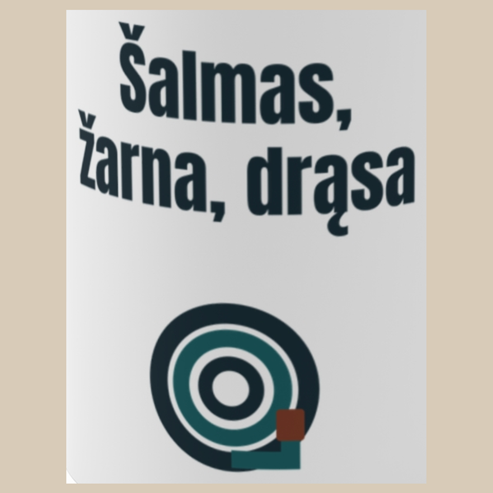 Šalmas, žarna, drąsa – puodelis, spaudos vaizdas