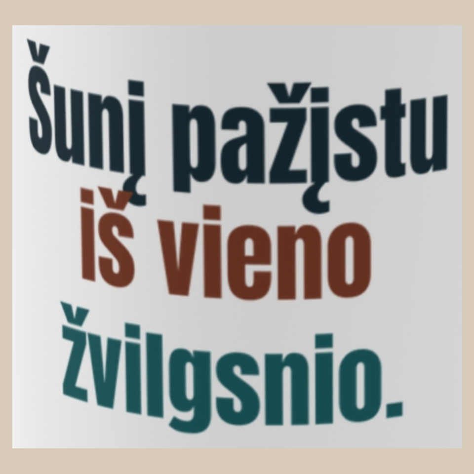 Šunį perprantu iš pirmo žvilgsnio. – Šunį pažįstu iš vieno žvilgsnio. – puodelis, spaudos vaizdas