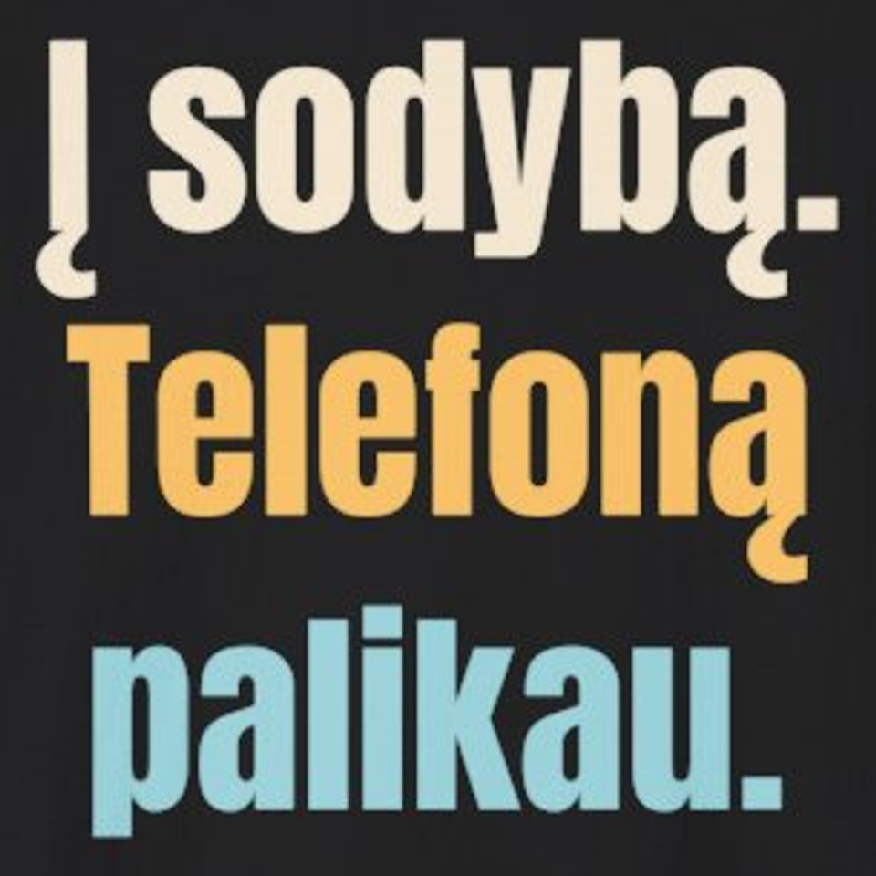 Į sodybą. Telefoną palikau. – marškinėliai, spaudos vaizdas
