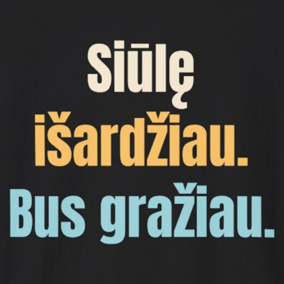 Siūlę išardžiau. Bus gražiau. – marškinėliai, spaudos vaizdas