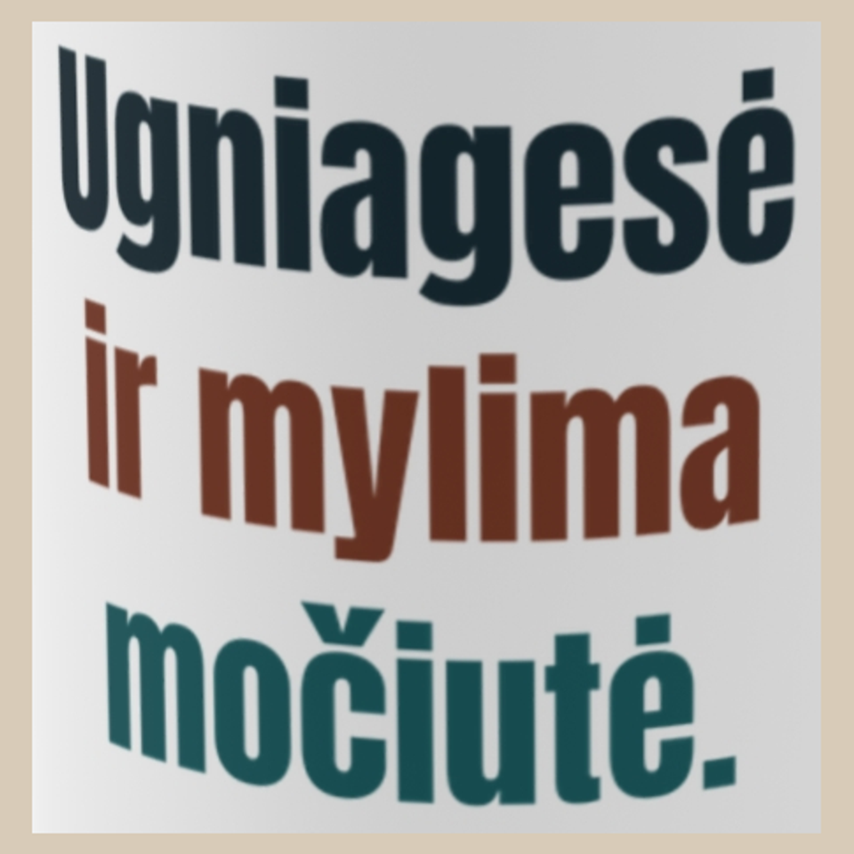 Ugniagesė ir mylima močiutė. – puodelis, spaudos vaizdas