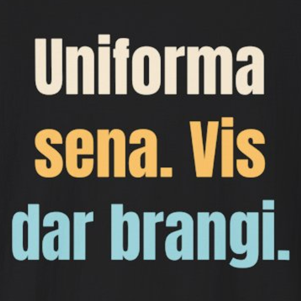 Uniforma sena. Vis dar brangi. – marškinėliai, spaudos vaizdas