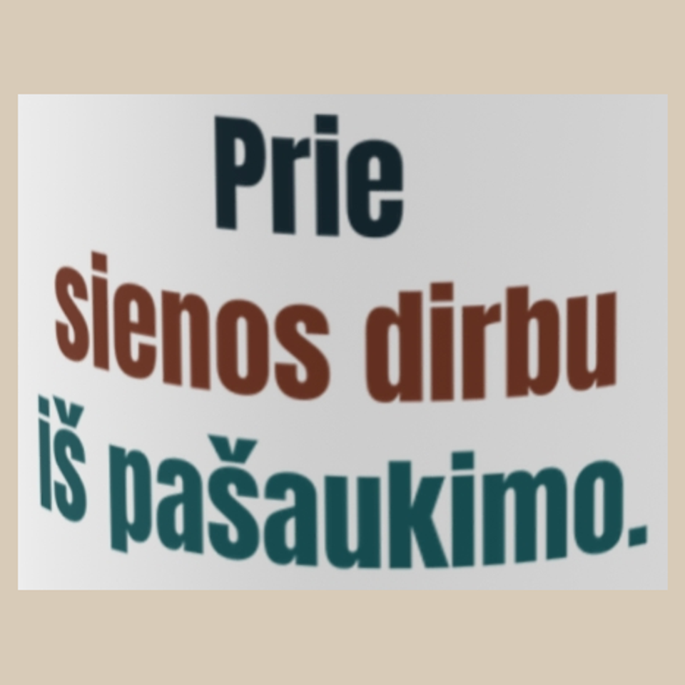 Prie sienos dirbu iš pašaukimo. – puodelis, spaudos vaizdas