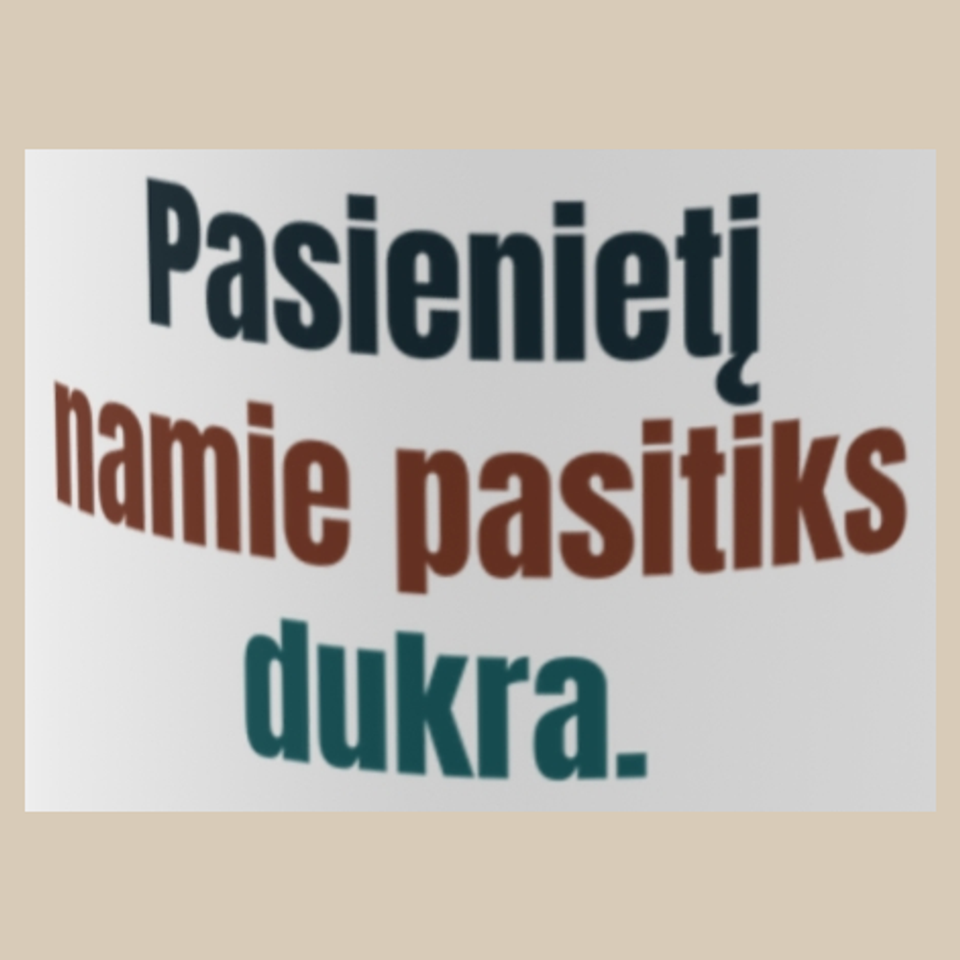 Pasienietį namie pasitiks dukra. – puodelis, spaudos vaizdas