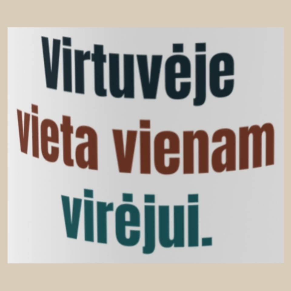 Virtuvėje vieta vienam virėjui. – puodelis, spaudos vaizdas